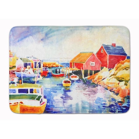 Carolines Treasures Boats at Harbour with a view Machine Washable Memory Foam Mat 6059RUG